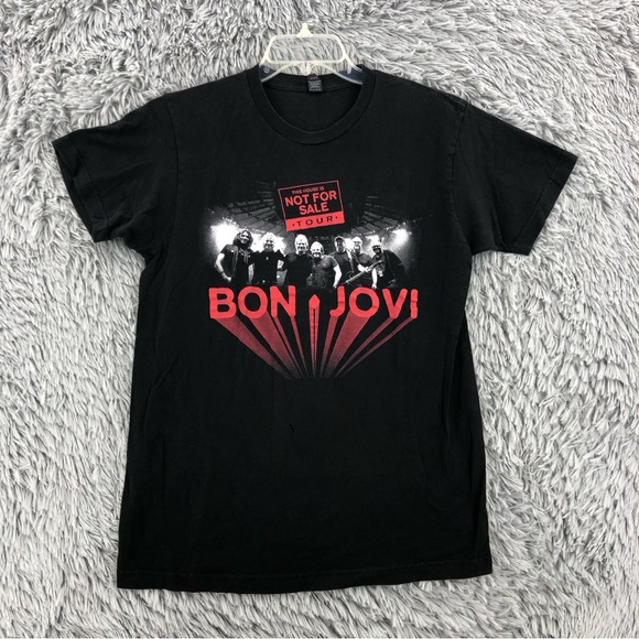 Tultex Other - Bon Jovi Tshirt Mens Medium This House Is Not Tour Concert Black 80s Rock Music
